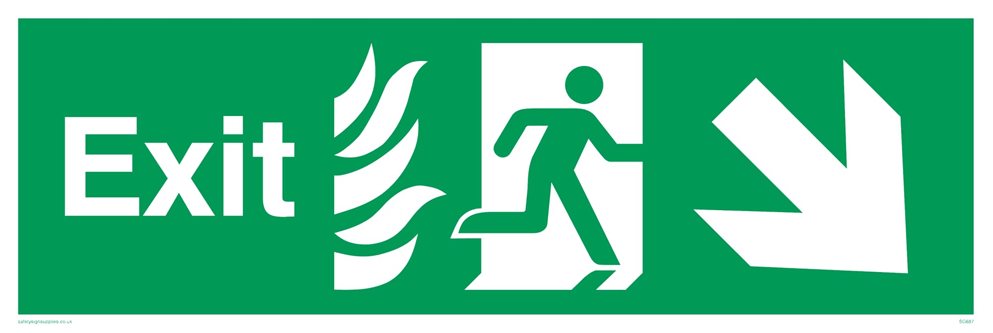 Pack of five - ExitArrow Down Right Sign - 300x100mm - L31