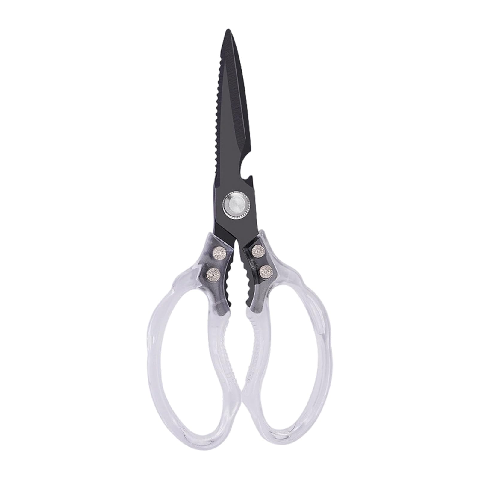 Tfaoys Black Practical Kitchen Scissors With Ergonomic Handle Stainless Steels Shears For Meat Poultry Seafood And Outdoor Use Stainless Steels Kitchen Scissors