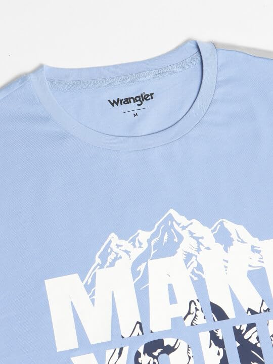Image of Wrangler Men's Graphic Print Green Crew Neck T-Shirt (Regular)