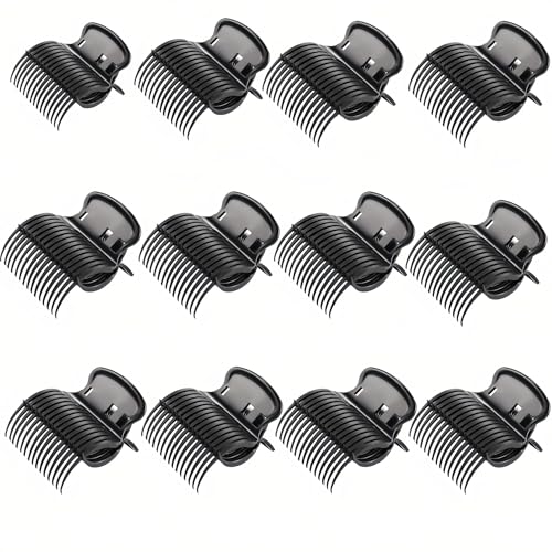 12-Pack Anti-Slip Curl Claw Clips for All Curling Iron Sizes - Heat-Resistant Plastic Hair Holders for Secure Styling Reusable Curl Holders for Salon-Quality Waves