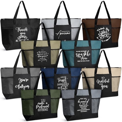Talltalk 20 Pcs Employee Appreciation Gifts Thank You Tote Bag Bulk for Women Housekeeping Week Team Teacher Nurse (Neutral)