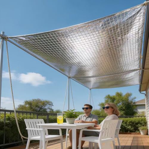 Filet d'ombrage aluminium contre la canicule sous pergola 4.0x8.0m