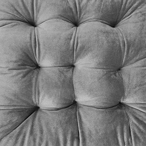 Elfjoy 4 Pack Chair Cushions For Dining Chairs Chair Pads Cushion For Kitchen Office Tufted Square Seat Cushion With Ties (16" Grey Velvet) #TOP1