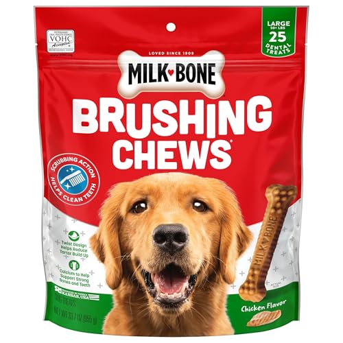 Milk-Bone Brushing Chews Daily Dental Dog Treats, Chicken Flavor,...