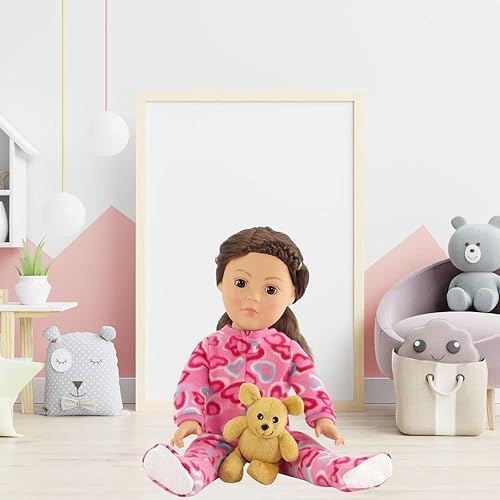 Miniatura 5 de Emily Rose Ropa de muñeca  Conjunto de pijama de 18 pulgadas con forma de corazón rosa con accesorios de oso de peluche de 18 pulgadas  Caja de