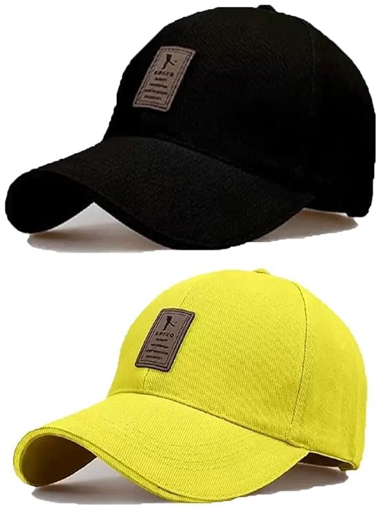 Image of rytoria Combo 3 Pcs Cap for Men and Women Unisex Cotton Caps Adjustable Strap Free Size Summer Sports Cricket Gym Dance