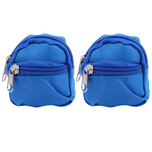 LUOEM Mini Rucksack Schlüsselanhänger Miniatur Rucksack Form Reißverschluss Beutel Blau Mini Tasche Anhänger 2 STK Taschenanhänger Handtasche Koffer Hängende Dekoration Geschenk Zufällige Farbe Cover