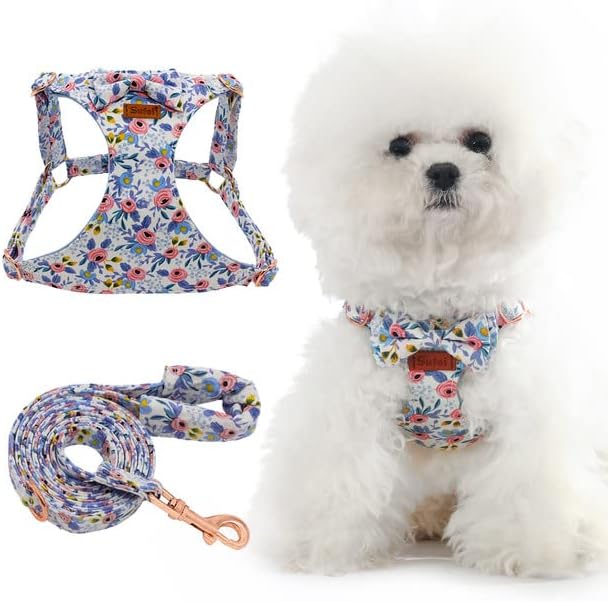 SUFEI Arnés para perro con correa, arnés suave y transpirable para cachorro, arnés duradero y ajustable de liberación rápida con hebilla de