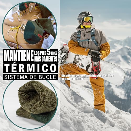 ineepor Calcetines Termicos de Alpaca Mujer Hombre Calcetines Compresion Invierno Transpirables para Deporte Running Senderismo Trail Esqui 35-51 2 Pares - imagen 5
