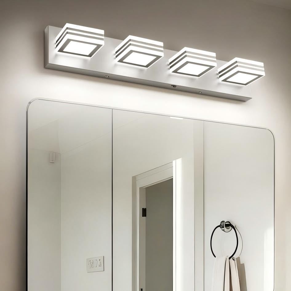 Image of SOLFART Bathroom Vanity Light Over Mirror - 4 Light Led Vanity Light Fixture 26inch Matt Lights for Medicine Cabinet 5CCT Dimmable