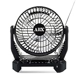 Audiobox RXF-40 Portable Fan, Speaker, Radio, Light w/Hook: 3-Speed Cooling, Solar Charging, MP3, FM Radio, USB, LED Light, and Remote Control