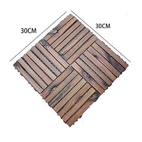 6PCS WPC Terrastegels kliktegels houtlook tuintegels, hout-look met drainage voor buiten, tuin, terras 30×30×2.5CM,30CM×30CM - Image 8