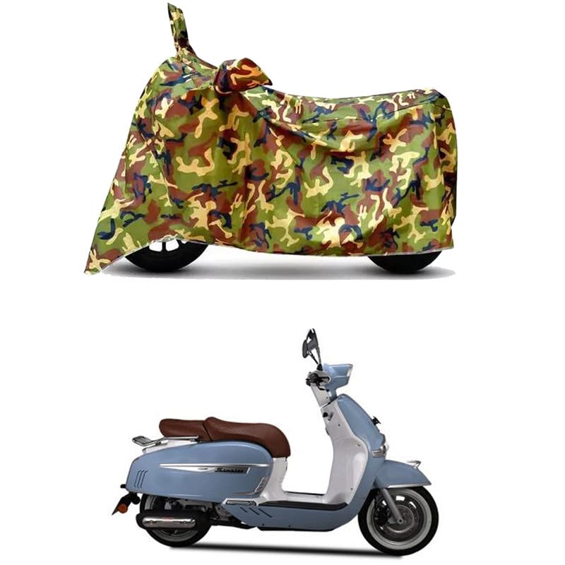 Image of Waterproof 100% PVC Coated Bike Scooty Two Wheeler Body Cover Compatible for Keeway Sixties 300i Light /UV-Rays /Heat Protection /Birds Dropping /Scratchproof /Dust Proof /All [6X6 Jungle Print]