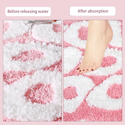 Image of TOIVO You Look Good Bath Mat - Stylish Funny Pink Bathroom Rug with Cute Words, Absorbent & Non-Slip - 25x21 inch (Pink)