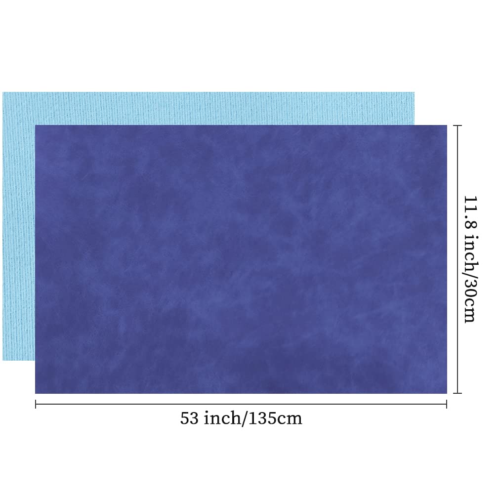 XHT Suede Faux Leather Fabric 30x135cm Waterproof Synthetic PU Leather for Earrings Pouches Hair Bows Making (Navy Blue) - Image 4