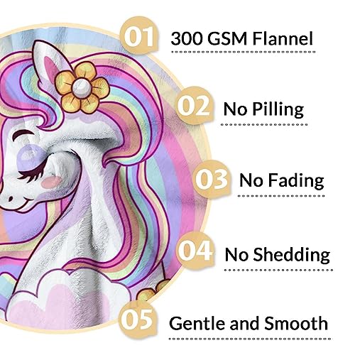 Unicorn Blanket Gifts - 60x80 Inches Cute Throw for Girls - Pink Soft Fuzzy Blankets for Bed, Couch & Living Room