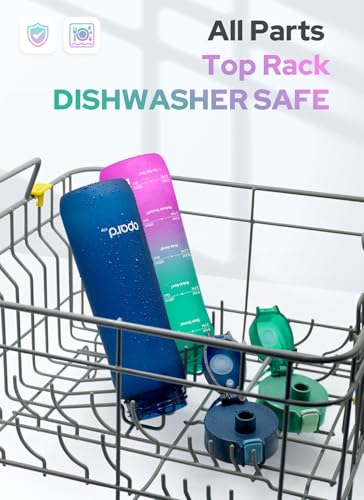 Image of Opard Zip 20oz Plastic Water Bottle Dishwasher Safe, Leakproof Flip-Top Lid, BPA Free Tritan, Wide Mouth Reusable Kids Water Bottle for School Hiking Commuting Outdoor Travel and Gym