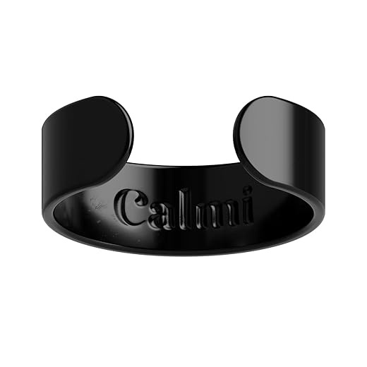 CALMI - Magnetic Wellness Ring with Adjustable Stainless Steel Design | Wearable Magnetic Field Accessory for General Wellbeing | Unisex (Black)