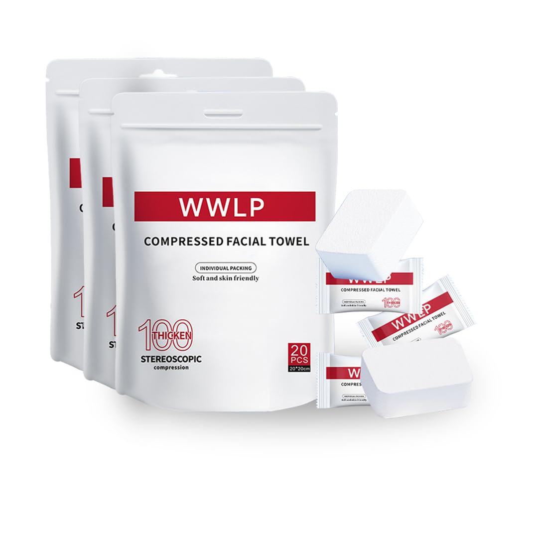 Gravity Bath WWLP Compressed Facial Towels, Disposable Face Tissue, 20 Pieces, Soft and Skin-Friendly (Pack of 3)-image-37