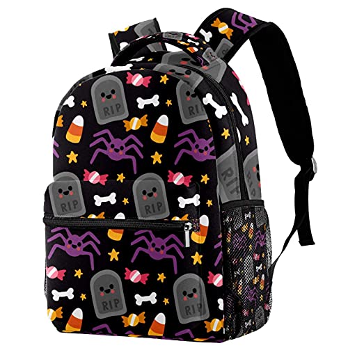 Sac à dos voyage noir Halloween pour enfants idéal pour l'école et sorties