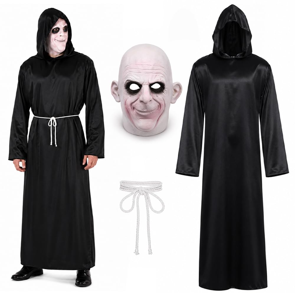 HIULLEN 2 Pcs Adult Men Uncle Freak Costume with Gothic Cosplay Mask