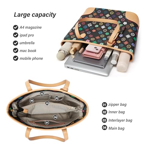Image of Women Fashion Synthetic Leather Handbags Tote Bag Shoulder Bag Top Handle Satchel Purse Set