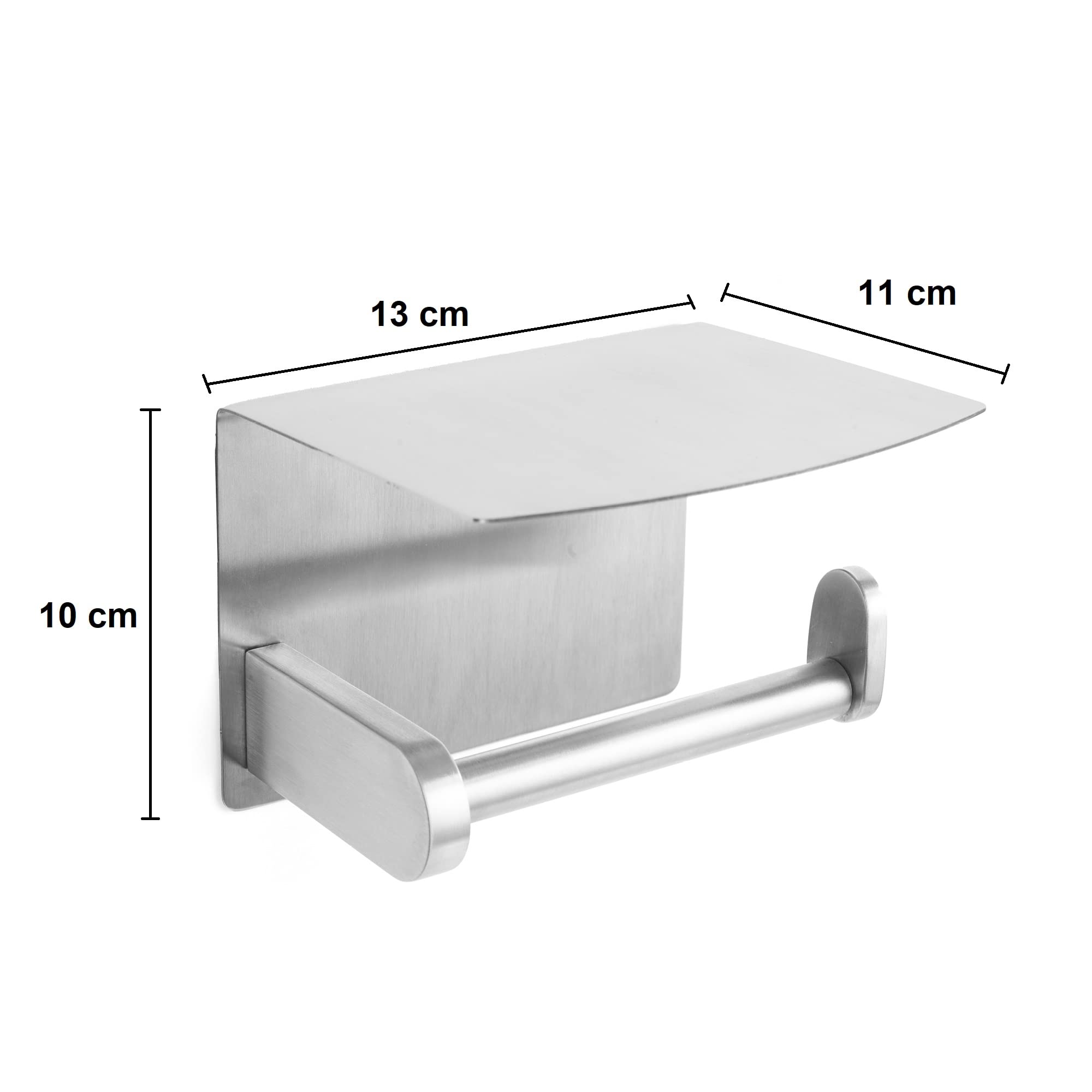 MAD Porta Carta Igienica, Accessori Bagno, Portarotolo Carta Igienica Senza Foratura (Satinato)