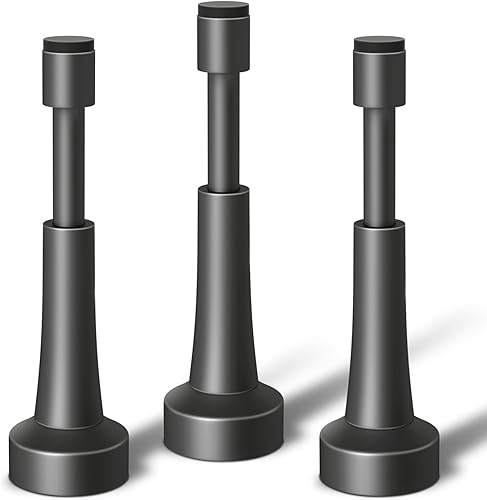 Miniatura 25 de 2 topes de puerta de resorte para pared, tope de puerta de 4.33 pulgadas para parte inferior de la puerta, tope de puerta de aluminio con punta