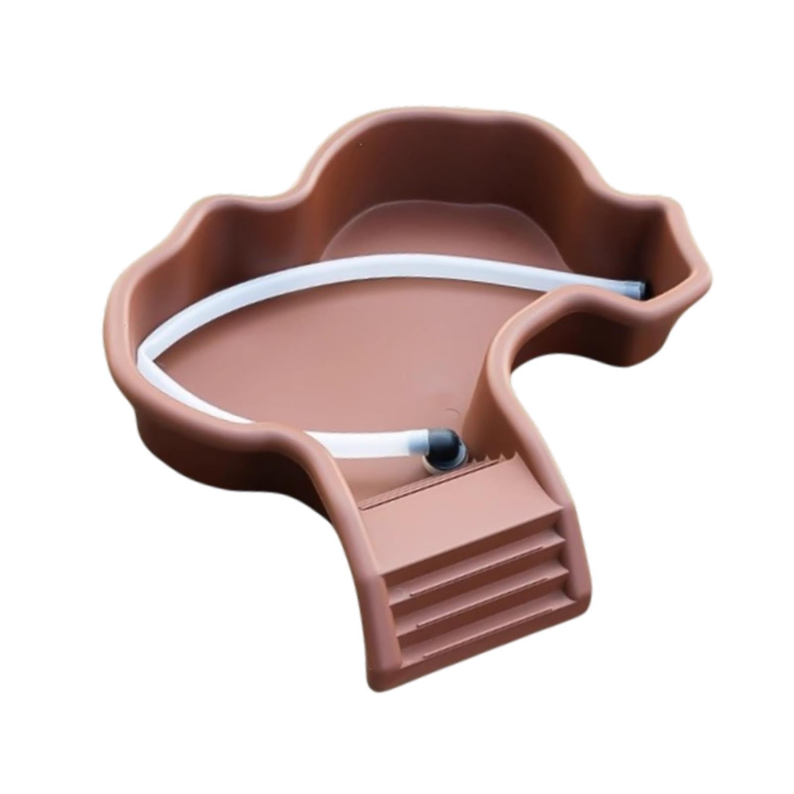 Sharplace Tortoise Food Dish with Ramp Reptile Water Bowl Feeder Bathing Pool Water Dish for Terrarium Tank Bearded Dragon Hermit Crabs, with Hose