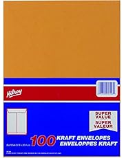 Hilroy Kraft Envelopes, 9" x 12", 100-Count, Gummed Flap (76146)
