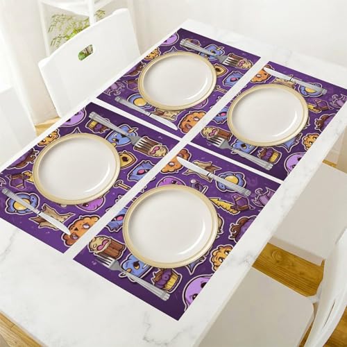Sets de table violets lavables pour stopper les taches sur votre table - 7
