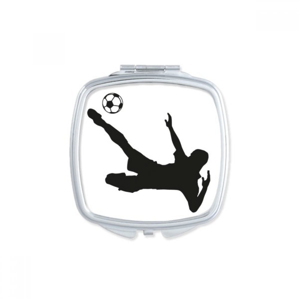 Miroir de poche football silhouette cœur résout vos retouches rapides partout