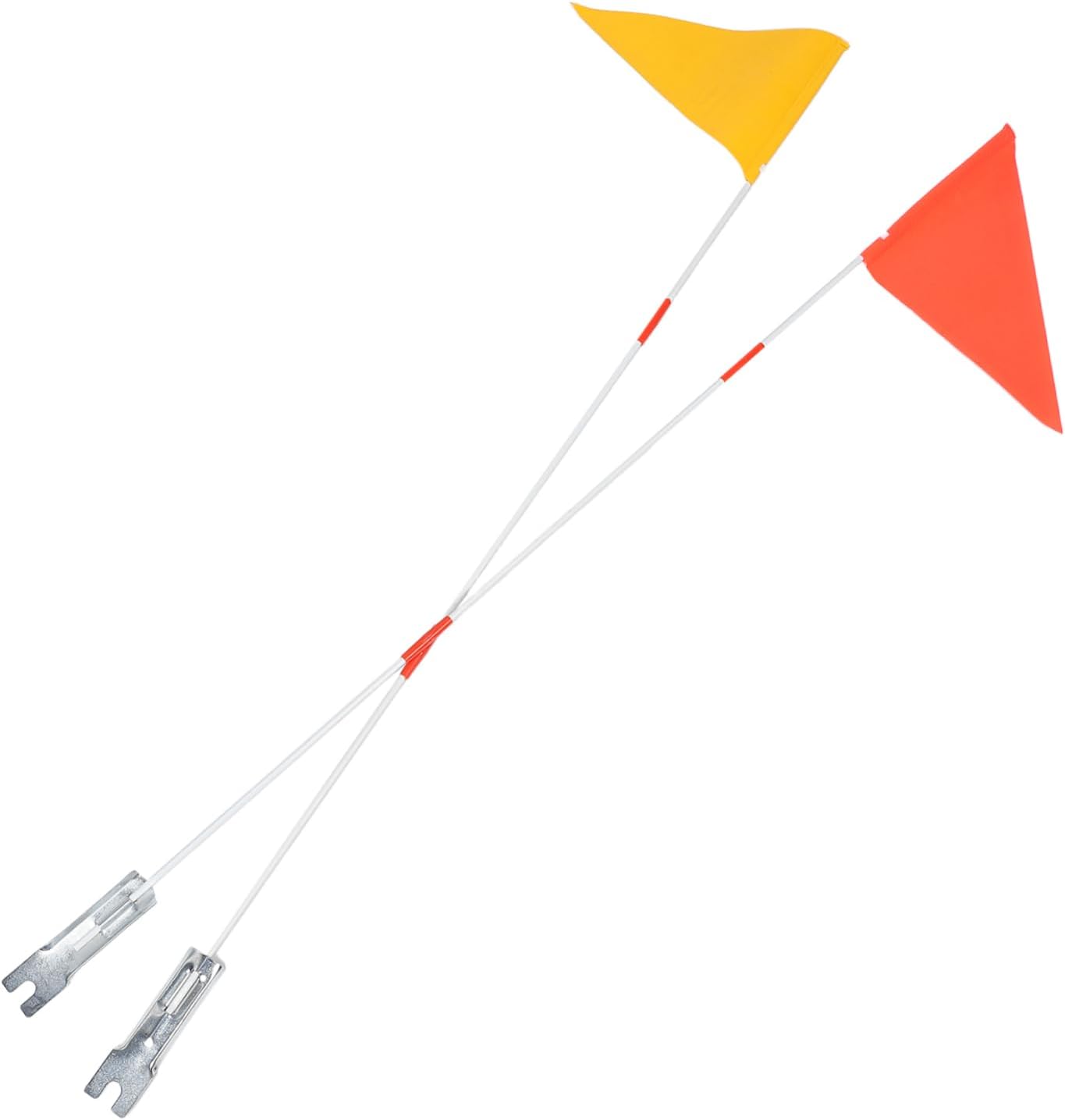 Child Bicycle Safety Flags with Heavy Duty Fiberglass Pole Tear Resistant Yellow Reflective Flags for Boys and Girls Bicycle Trailers Scooters and ATVs 2-Piece Set