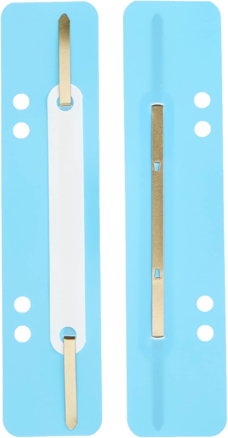 Durable 690106 Flexi Fastener Binders Plastic Holder with Universal Perforations 60/80-80 mm Spacing - Size 34 x 150 mm - Optimal Capacity 200 Sheets - Colors Blue lot of 250
