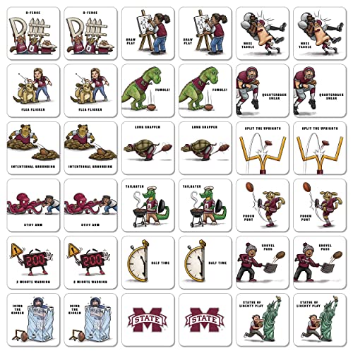 Image of YouTheFan NCAA Officially-Licensed Memory Match Game - Humorous, Team-Specific, Original Hand-Drawn Artwork, Fun for the Whole Family, for Fans Young and Old