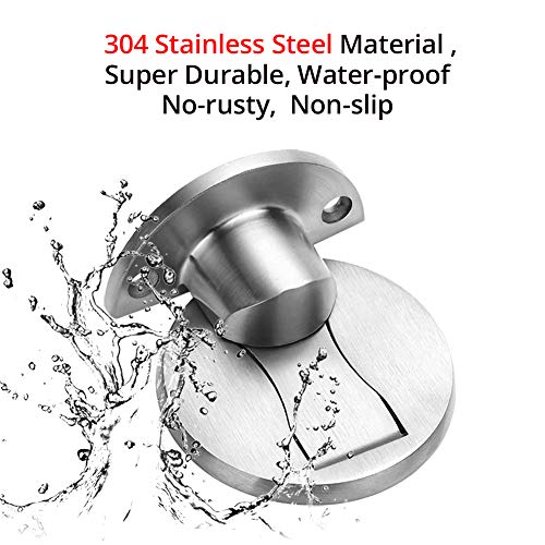 Naierdi 2 Pack 304 Stainless Steel Door Stoppers, Magnetic Door Stop, 3M Double-Sided Adhesive Tape, No Drilling, Door Stop Wall Protector, Office Door Catch, Stop Door #TOP3