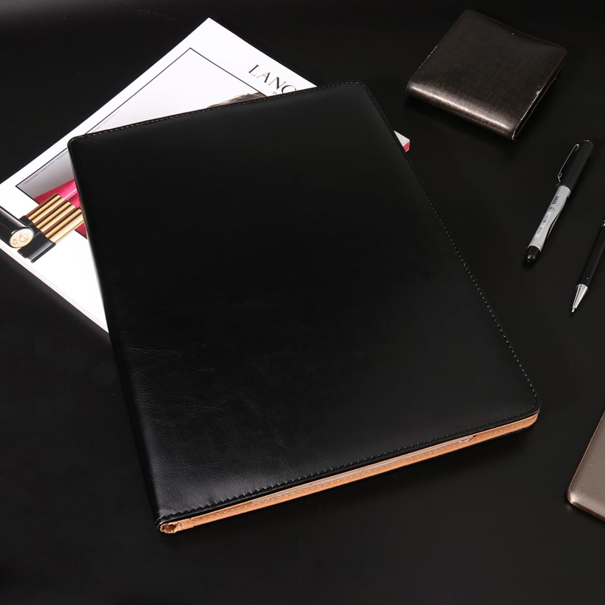 Didiseaon Carpeta A4 Multifuncional con Calculadora y Bolsillos Interiores para Organización de Documentos en Oficina