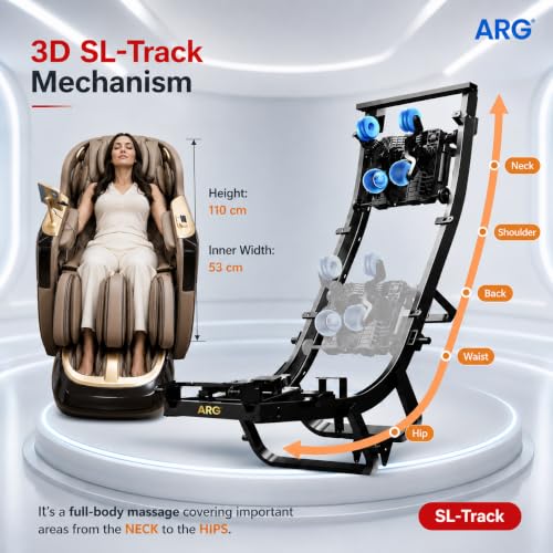 Image of ARG Healthcare S-10 3D Massage Chair | 130cm SL Track | Zero Gravity Full Body Massage Chair | Body Scan | 40 Airbags | Heat Therapy | Bluetooth Speaker | Voice Control | 2-Year Warranty