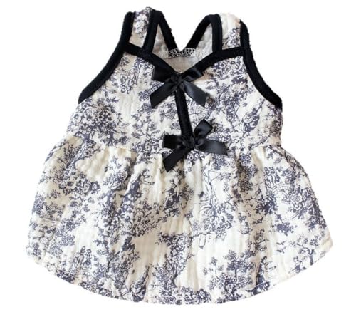 ISUPY かわいい 犬の服 猫の服 春夏用 ペット服 女の子 ドレス 犬 ワンピース 綿製 ドッグウェア ペットウェア 小中型犬 お姫様 洋服 人気 ファッション 通気性 お散歩 お出掛け ペット用品 (S,ブラウン)