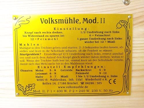 Foto von WIDU Getreidemühle elektrobetrieben, Volksmühle Mod. II aus Massivholz