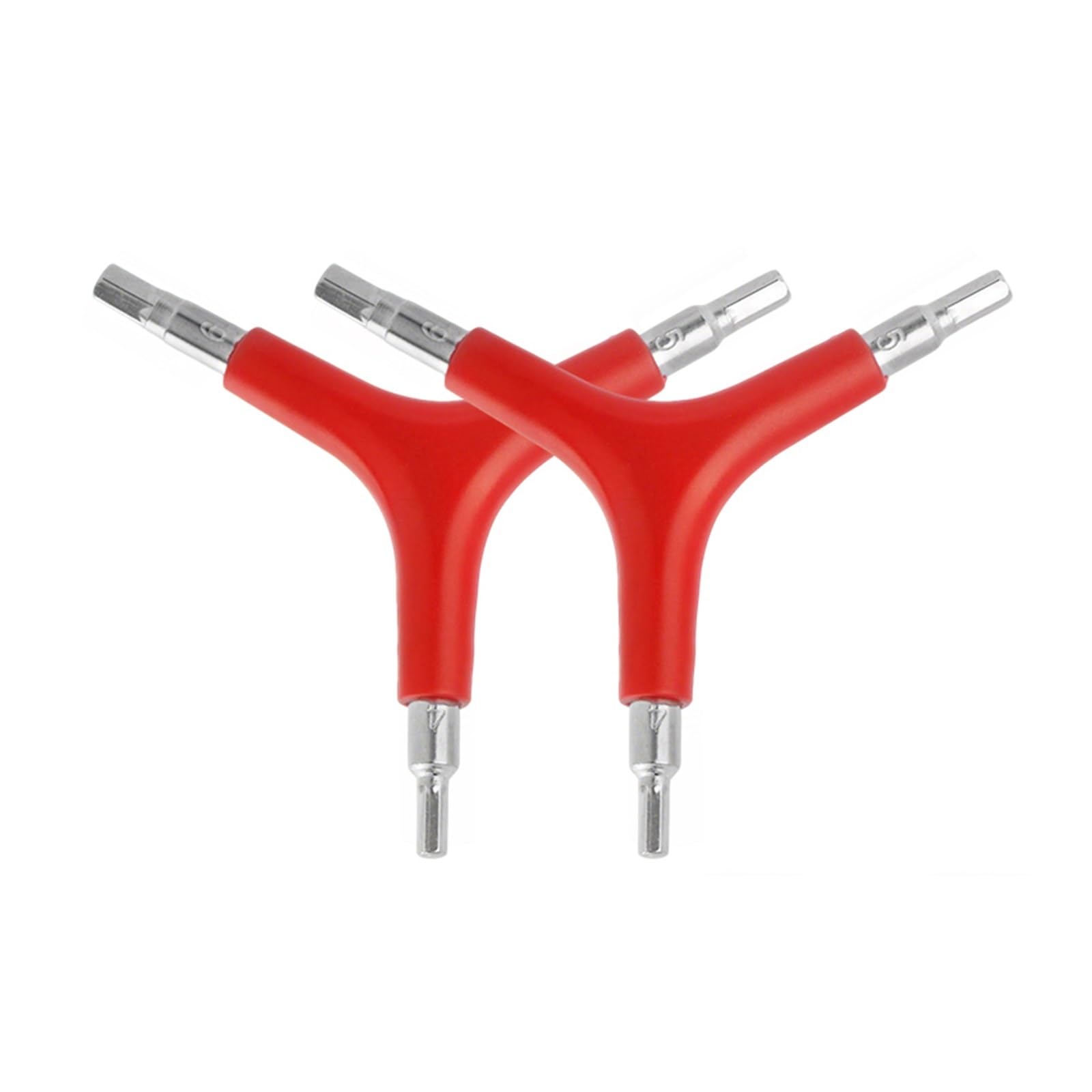 TOOLNOX Y Shaped Three Way Socket Wrench 1/2/3 PCS Trigeminal Hexagon Spanner 3 Way Y-Type Portable Bicycle Repair Tools Cycling Road Mountain Accessories(Red-2pcs)