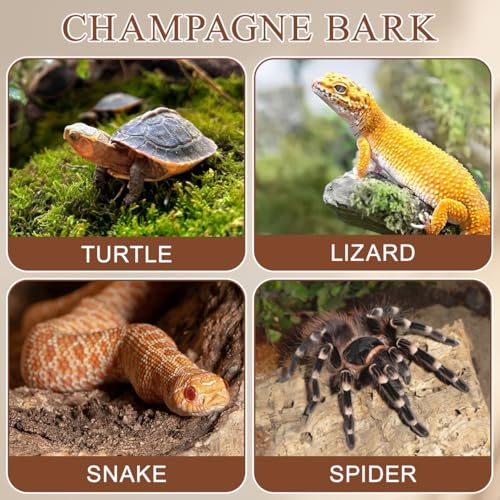 Image of Housoutil Reptile Cork Bark Decor, 4pcs Natural Wood Tree Bark Reptile Hides, Small Cork Flats Bearded Dragon Tank Accessories for Turtles, Lizards, Bearded Dragons, Chameleons, Spider, Snake