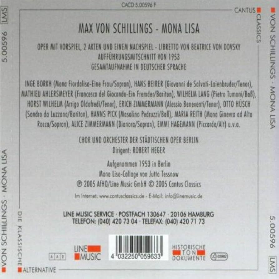 中古CD】Mona Lisa／Max von Schillings/Robert Heger