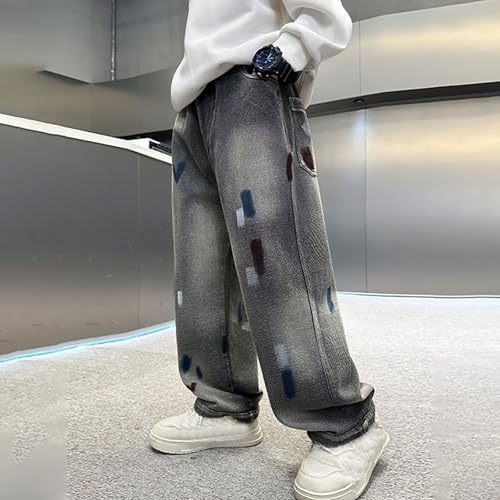 Pantalon baggy garçon blanc confortable avec poches et cordon réglable