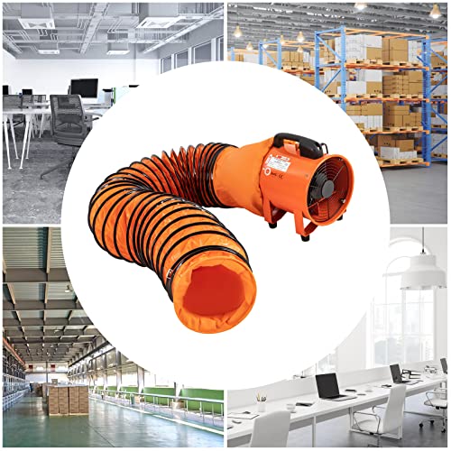 Extractor Industrial JJIESHENG, Ventilador Portátil de 10 Pulgadas con Ducto de 32.8 pies, 320W, Alta Velocidad para Taller o Almacén miniatura 3