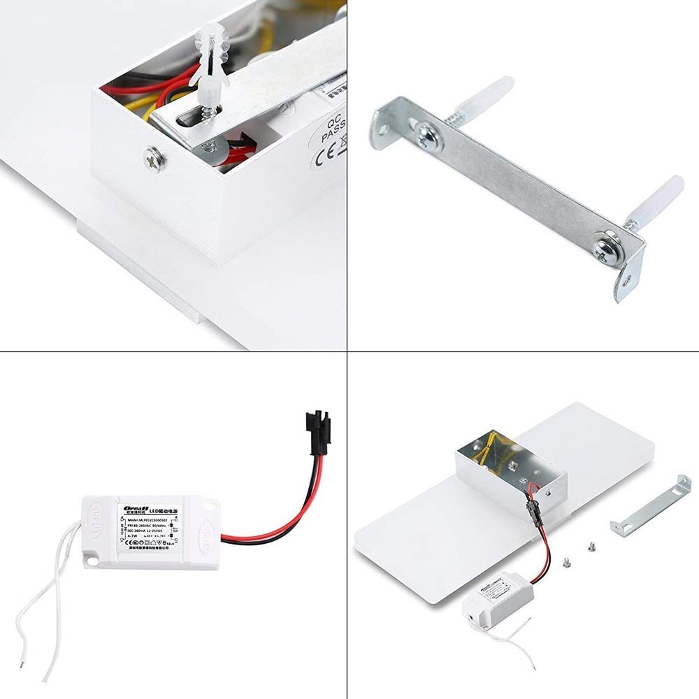 Minimalistische LED-Wandleuchte aus Acryl, 12 W, mit Streifen aus Aluminiumlegierung, moderne Wandleuchte für Wohnzimmer, Schlafzimmer, Flur, Treppen, Flur, Weiß (schwarzes, warmes Licht