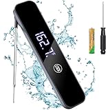 Meat Thermometer Digital, Homtronics 1s Instant Read Thermometer, Waterproof Professions Kitchen Cooking with 180° Reversible Backlight LCD, Food Thermometer Probe for Beef BBQ Grilling Smoker Baking