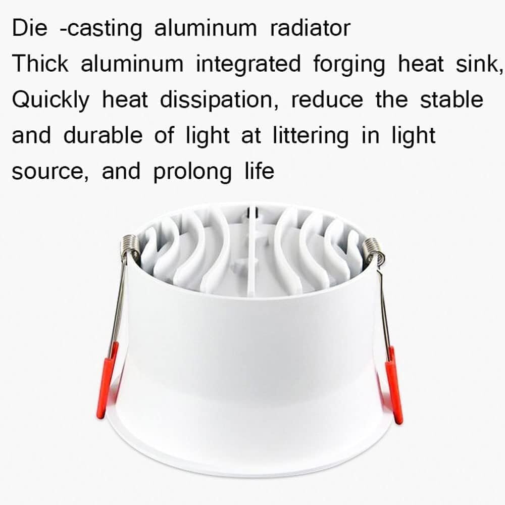Kanduo JSY Paquete de 5 Luces LED empotrables de Techo con Bisel Estrecho Blanco 3000K-6000K seleccionables, Luces LED de Techo de 10W,12W,15W para baño, Cocina, Oficina (Color : 10w, Size : 4000K)