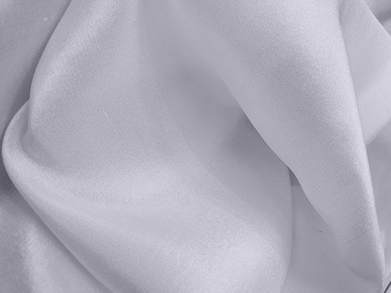 100% Pure Mulberry Silk Dupion Medium - Titanium Silver Fabric