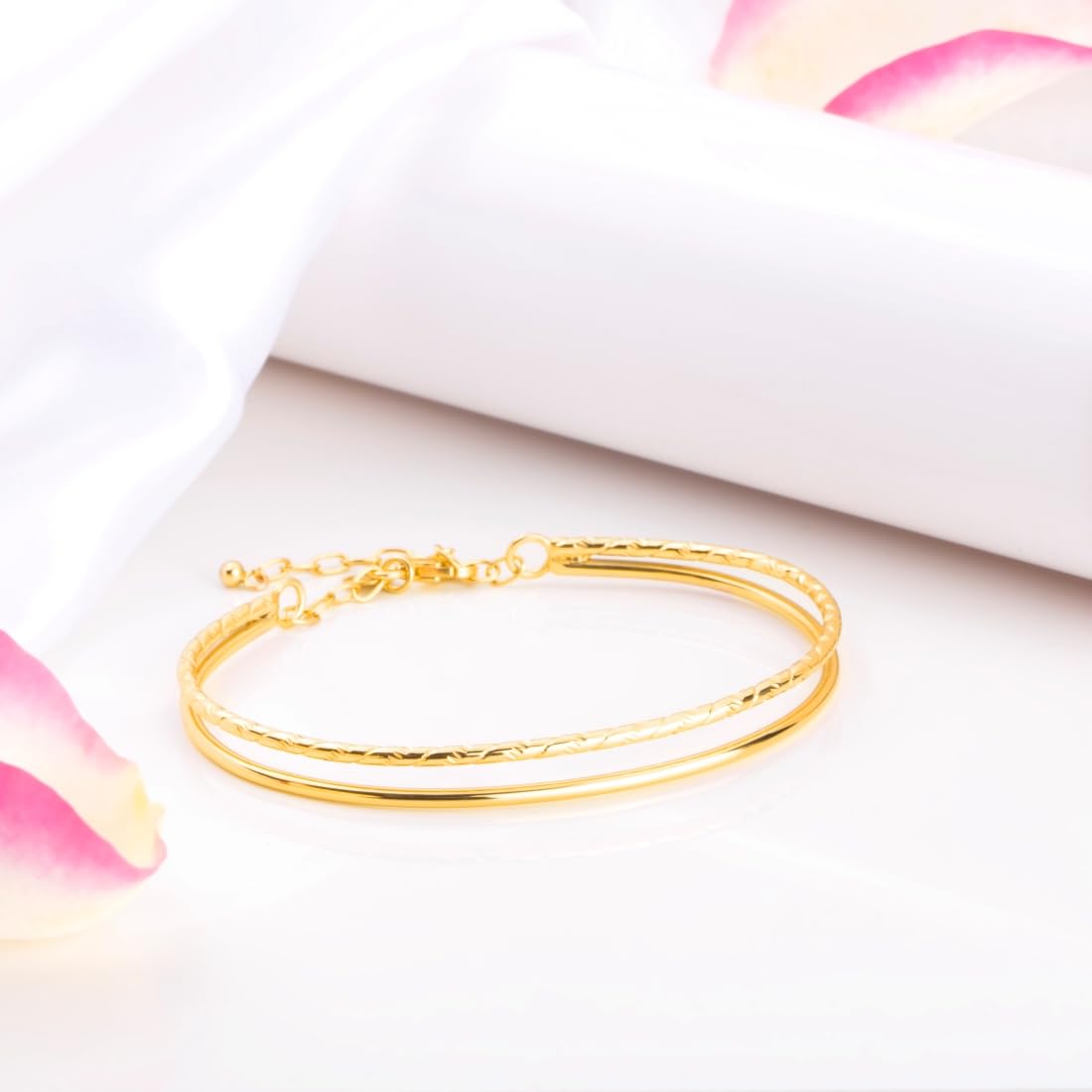 925 Silver Double Circular Bracelet with Stamp